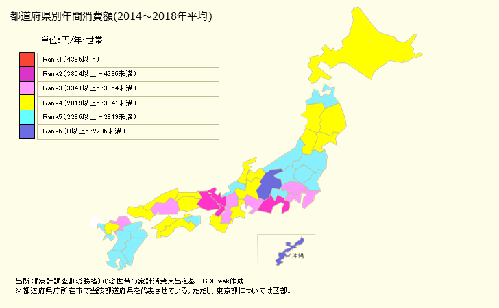 グラフ ネギの家計消費支出 都道府県別年間家計消費支出