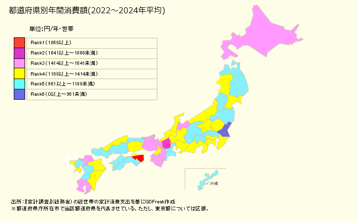 グラフ <さつまいも>の家計消費支出 都道府県別年間家計消費支出