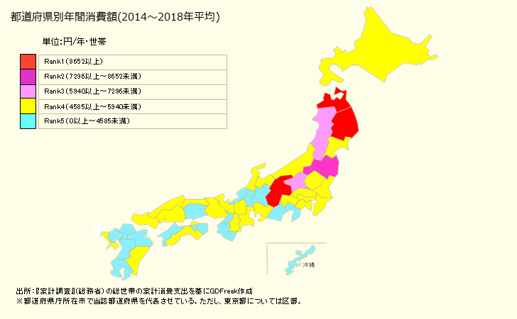 グラフ <りんご>の家計消費支出 都道府県別年間家計消費支出