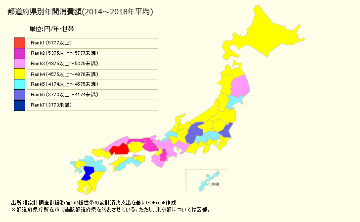グラフ <バナナ>の家計消費支出 都道府県別年間家計消費支出