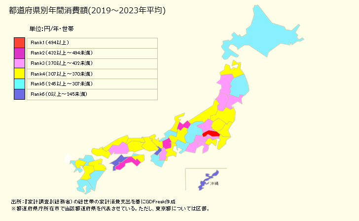 グラフ 婦人用ストッキングの家計消費支出 婦人用ストッキングの1世帯当たり年間の消費支出(世帯数と消費支出)